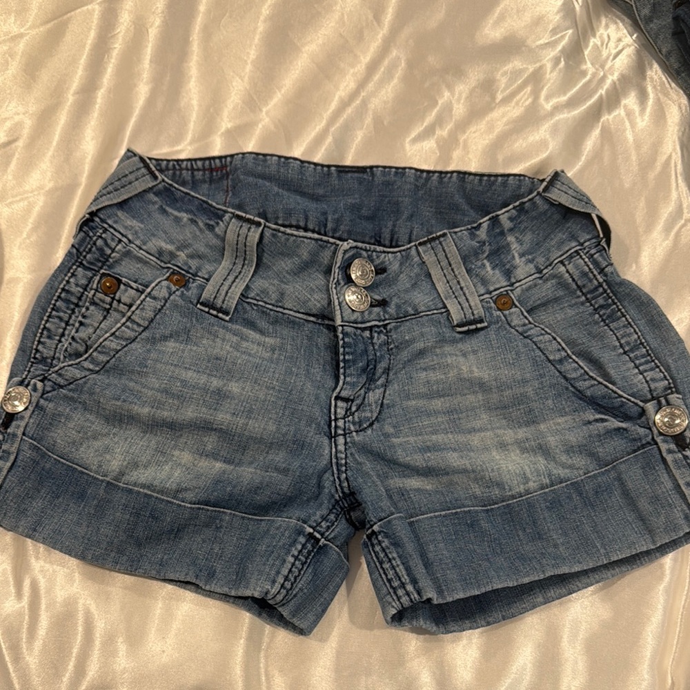 True Religion Blue Jean Shorts Casual Style